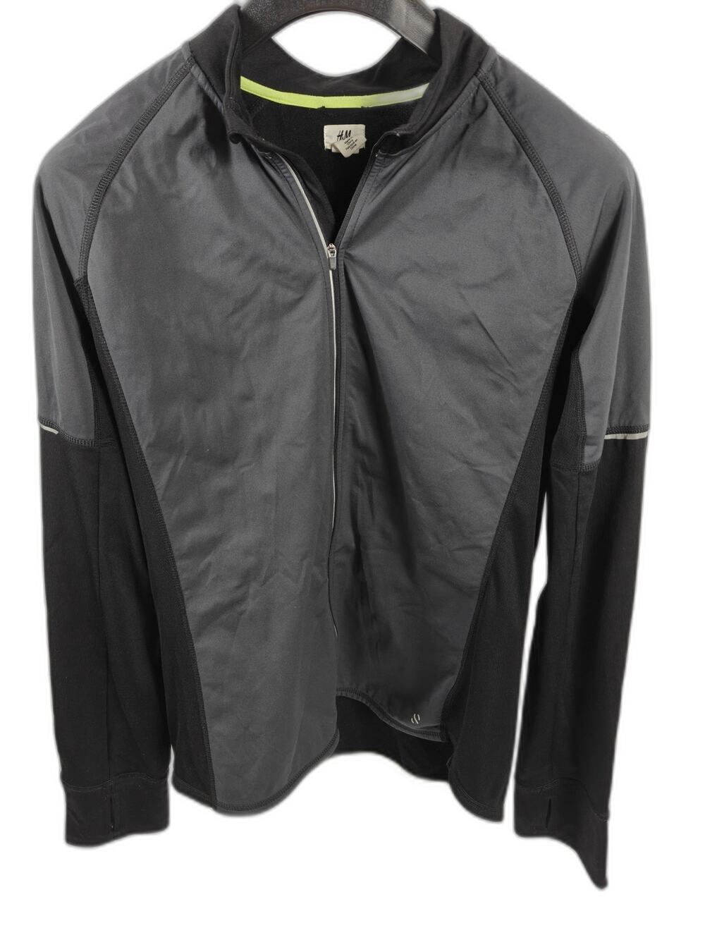 Men’s H&M Sport Running Jacket Black Gray XL